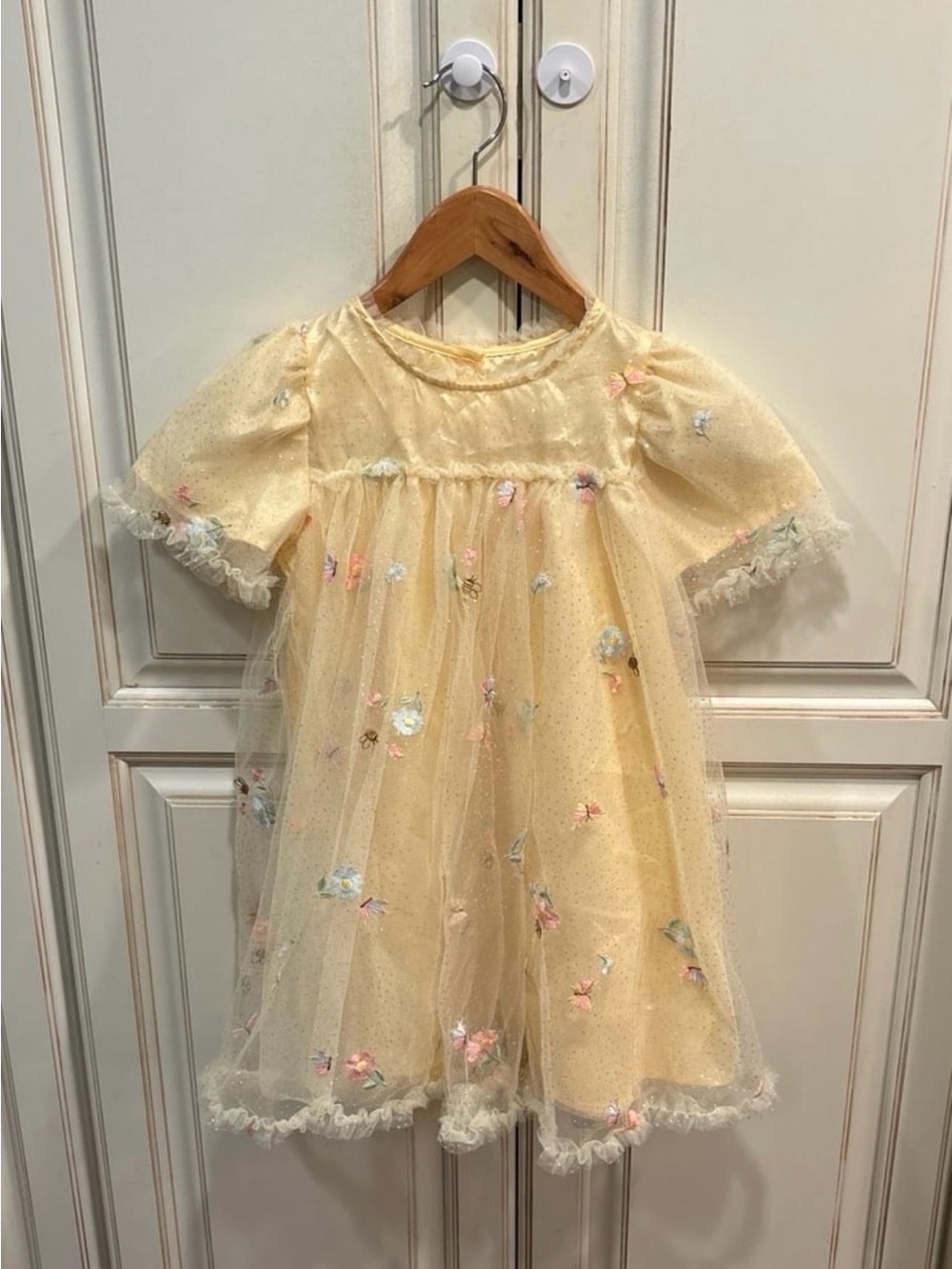 Girls' Audrey Camilla Yellow Floral Tulle Dress 5T